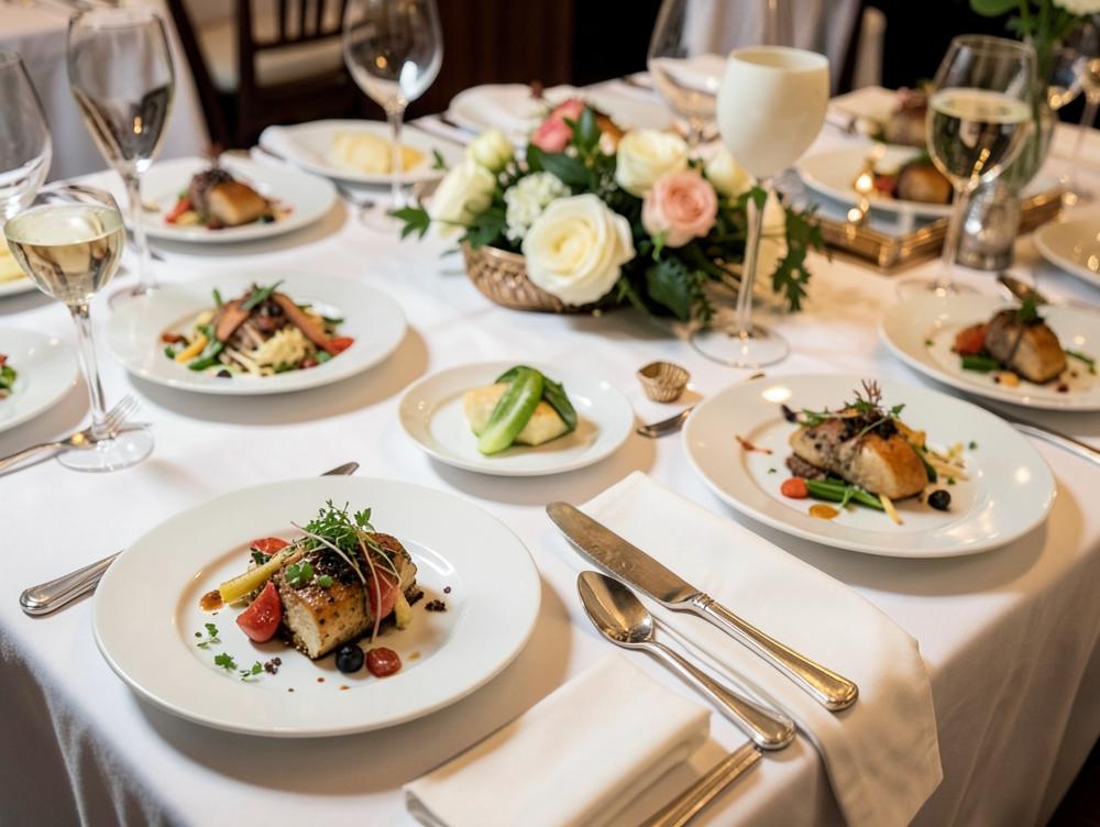 Chef's Table Catering website — elegant plated event spread
